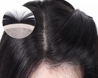 Real Human Hair Topper for Women with Thinning Hair Remy Human Hair Topper for Women Real Human Hair Pieces for Hair Loss Brown Dark 12 inch