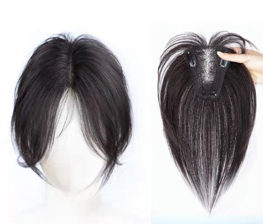 Real Human Hair Topper for Women with Thinning Hair Remy Human Hair Topper for Women Real Human Hair Pieces for Hair Loss Brown Dark 10 inch