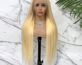 613 Blonde HD Lace Front Straight 13X4 Pre Plucked Human Hair Wigs Hair|613 Human Hair Wig| 28inch Blonde Human Hair Lace Front Wig