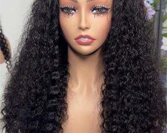 Long Water Curly human hair wig, glueless wig, hair extensions, curly wig, chemo wig, alopecia wig, wigs for women