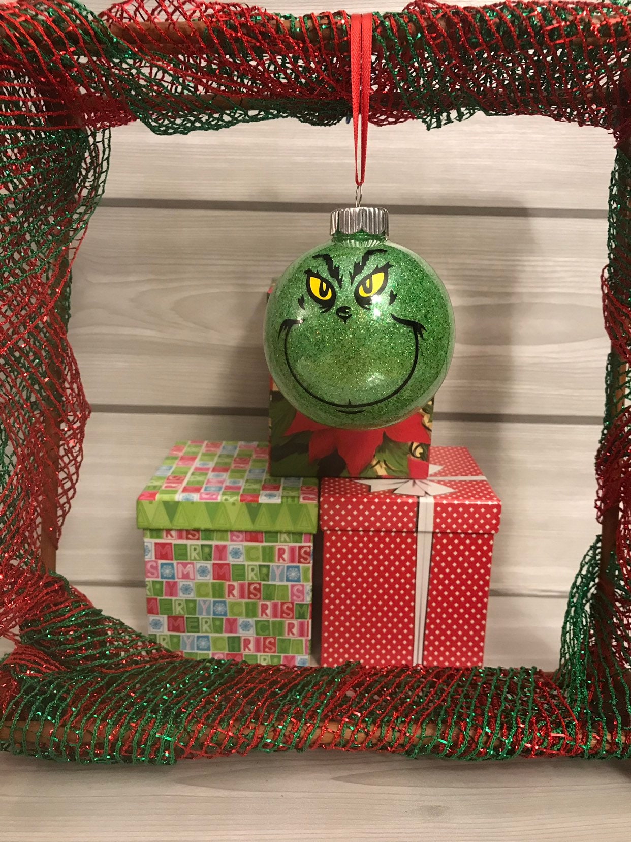 El Grinch Grinch Ornament Ornamento de Navidad Etsy España