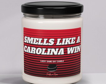 Carolina Hockey Candle: Game Day Fan Gift, Canes Decor