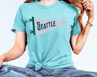 Vintage Seattle Baseball Pennant Shirt - Comfort Colors Tee
