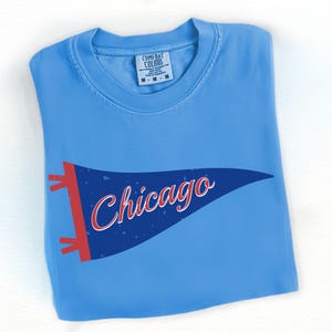 Vintage Chicago Baseball Pennant Tee - Comfort Colors Fan T-Shirt