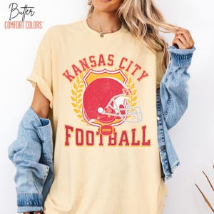 Vintage Kansas City Football Sweatshirt or Shirt: Comfort Colors, KC Game Day Apparel zdjęcie 4