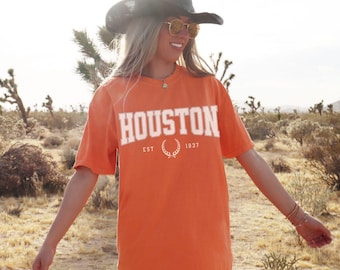 Vintage Houston Texas Comfort Colors T-shirt, Collegiate Style