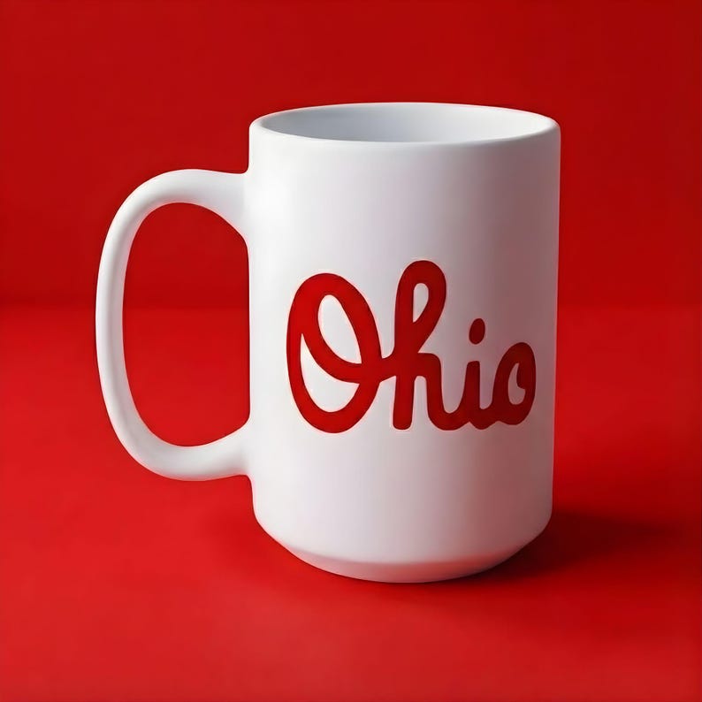 PicklesPiperPrints Ohio Script Mug