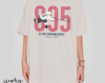 Ovechkin 895 Goals T-Shirt: Vintage Hockey Fan Gift