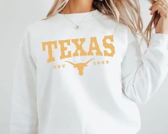 Vintage Texas Crewneck Sweatshirt, Retro Longhorn-Inspired College Sweater