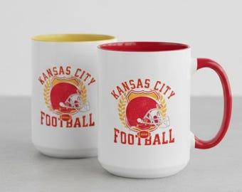 Kansas City Football Mug: Vintage-Style Fan Gift, 15oz Ceramic