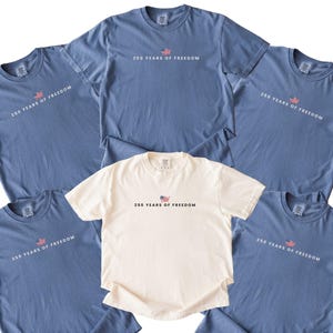 Semiquincentennial Fourth Of Jully Familienhemden Komfort Farbe Unabhängigkeitstag 250 Jahre Freiheit T-Shirt Patriotische Kleidung USA Amerikanische Flagge