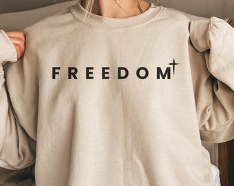 Unisex Cross Freedom Sweater: Adult Patriotic Hoodie American Patriot Sweatshirt