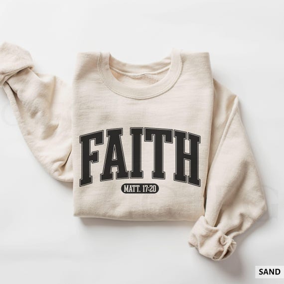 Christian Faith Sweatshirt For Women Comfort Colors Bible Verse Shirt Religious Crewneck Christian Hoodie Gift For Her