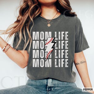 Comfort Colors® Mom Life Baseball Mom Shirt Baseball T-Shirt Mama Shirt Softball Shirt For Mom Baseball Season Baseball Tee Women Sports Mom