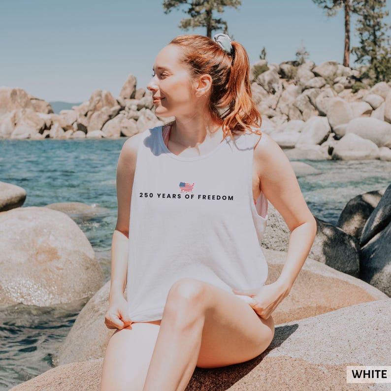 white fourth of july tank top 250 american anniversary summer shirt