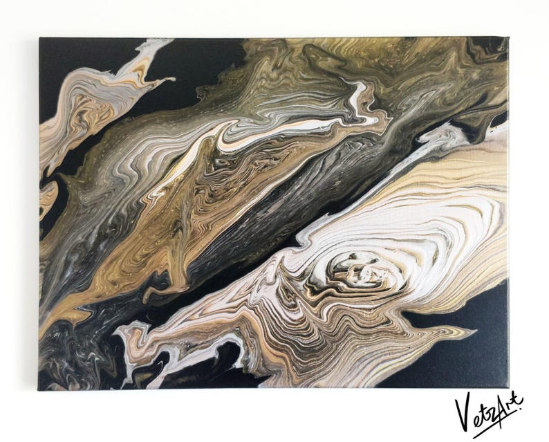 Original Acrylic Paint Pour Art Piece Endless Time Etsy Australia