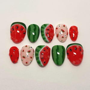 Watermelon Summer Nails