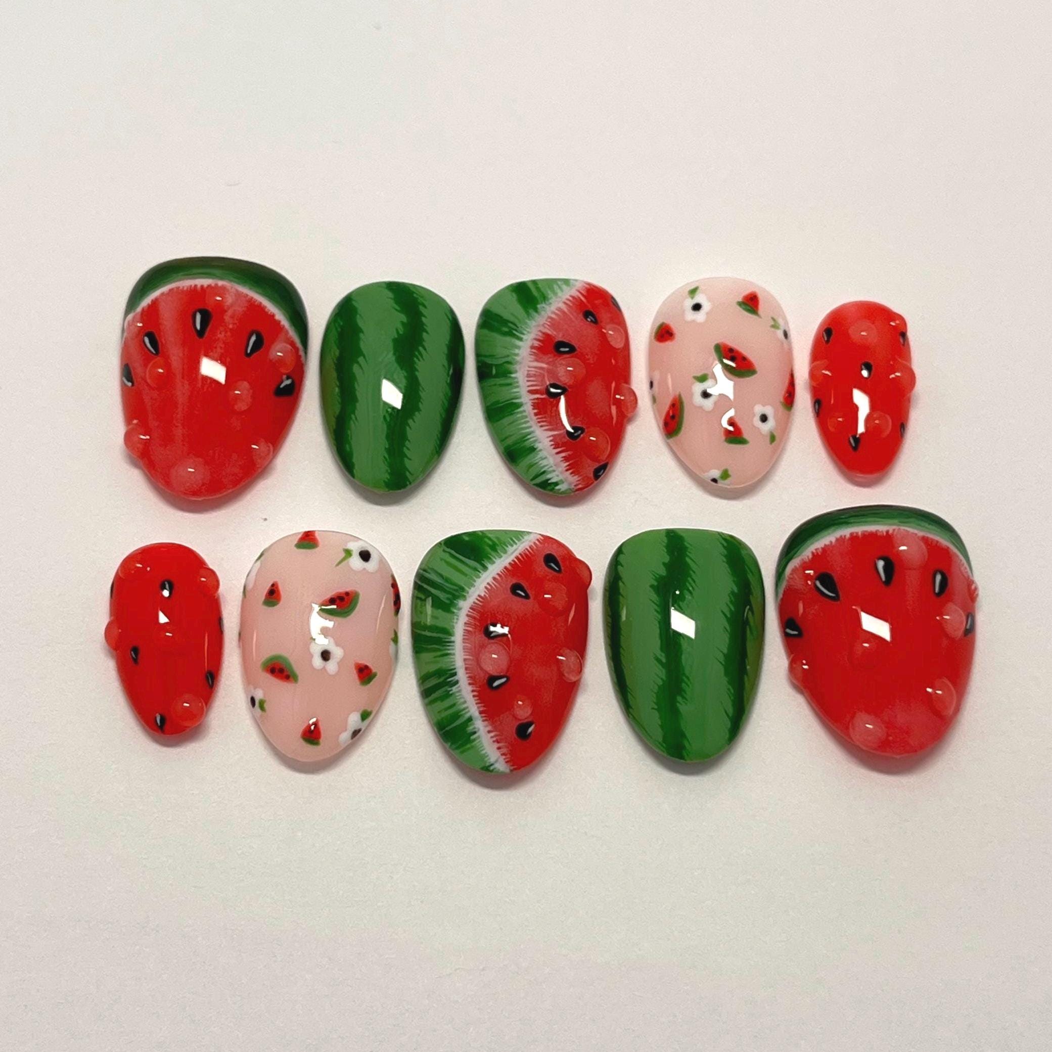 Watermelon Summer Nails