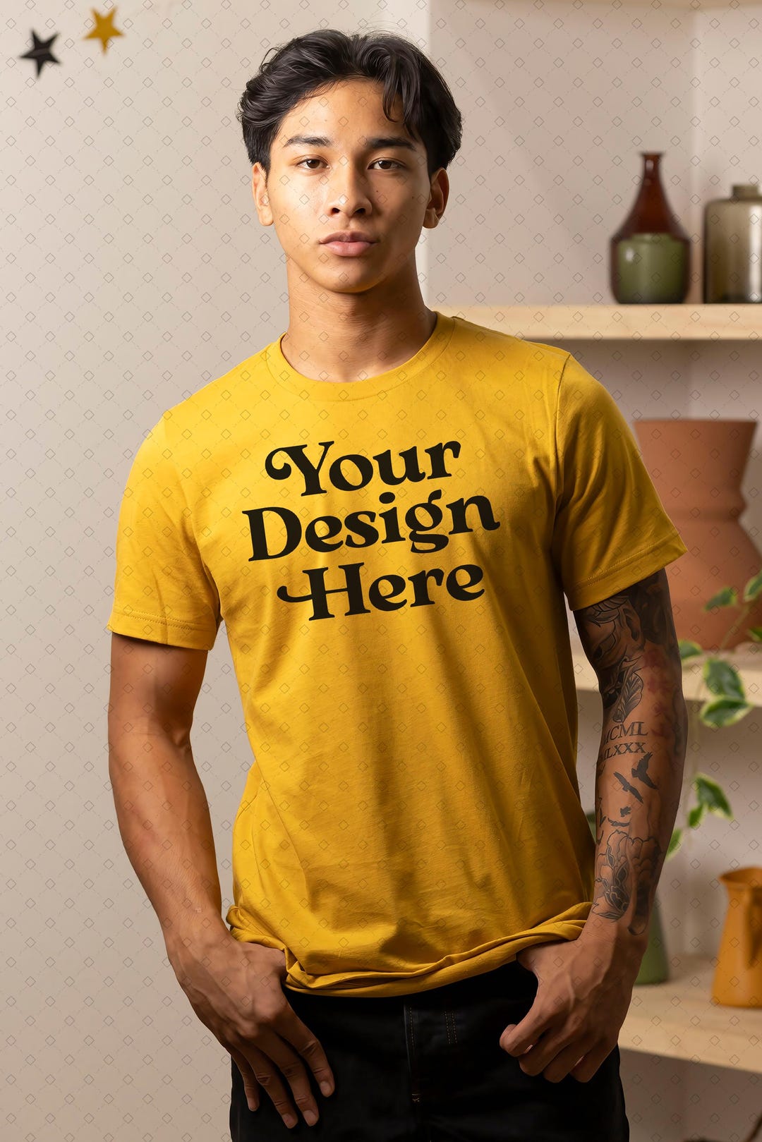 Mustard T-shirt Mockup | High-resolution Digital Download for POD ...