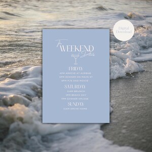 Coastal Bachelorette Invitation Itinerary Last Toast On The Coast Bachelorette Invitation Beach Bachelorette Coastal Hens Weekend Canva
