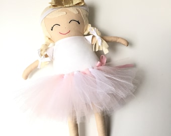 Belle the Ballerina,  MADE TO ORDER soft doll.