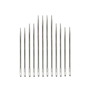 12Pcs Blind Sewing Needles Elderly Big Hole Stainless Steel Self Threading  Needles for Hand Sewing Home DIY Threading Needle