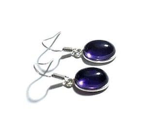 Amethyst  Earrings , 925 Silver Ear Wires