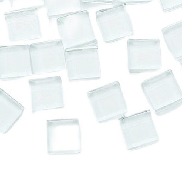 25MM Square Clear Glass Cabochons , 1 inch Glass Tile Cabochons, 15 Pcs