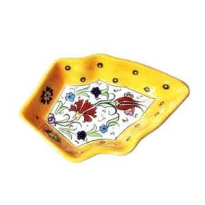 Yellow  Hand-Painted Ceramic Dish