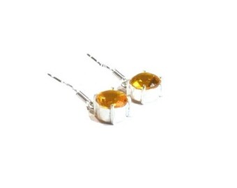 Citrine Earrings, 925 Sterling Silver Ear Wires