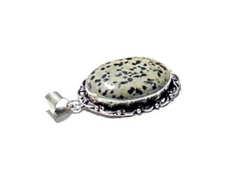 Sterling Silver Dalmatian Jasper Pendant
