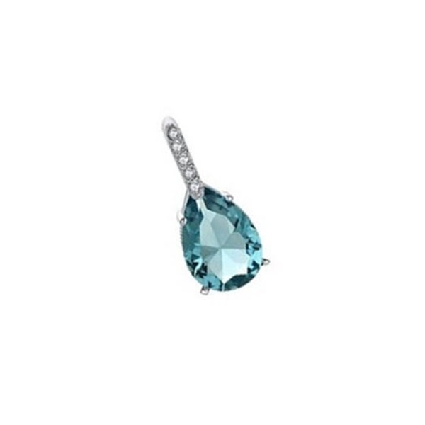 Blue Topaz  Pendant, Teardrop Pendant , 925 Silver Chain