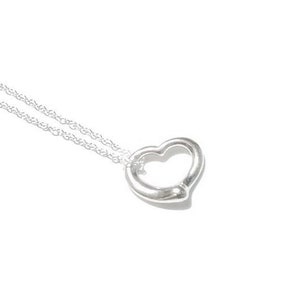 Open Heart Pendant, Sterling Silver Necklace