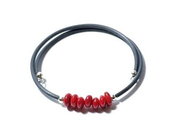 Red Coral Wrap Bracelet