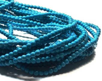 4MM  Turquoise  Beads  ,  15 1/2  Inch Strand