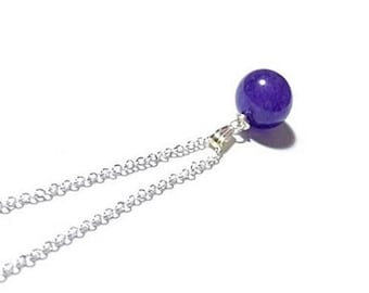 Amethyst Pendant, Sterling Silver Chain