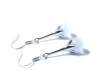 Opalite Earrings , 925 Silver Ear Wires