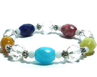 Multicolor Gemstone Stretch Bracelet