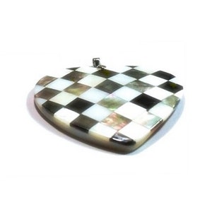 Mosaic Abalone Heart Pendant