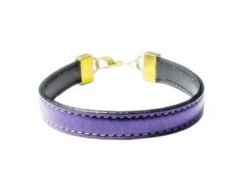 Purple Leather Bracelet