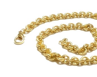 Gold Rolo Chain, 18k Gold Plated Necklace, 7mm Chunky Gold Chain, Anti Tarnish Chain, Rolo Chain Necklace, 16 Inches