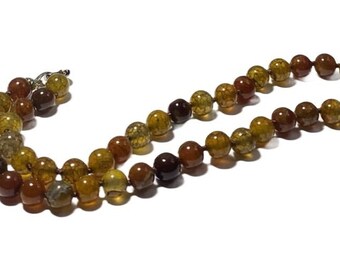 Dragons Vein Agate Hand Knotted Necklace