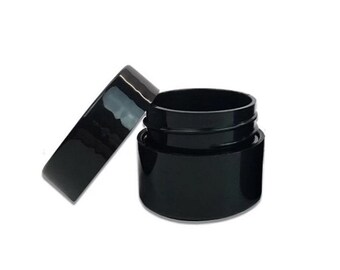 Round Cosmetic Container with Lids,1 OZ Empty Lotion/Salve/Cream Container, Black Containers, 6 Pcs
