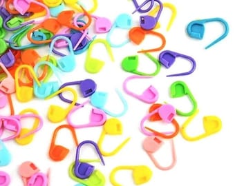 Locking Stitch Markers: Mixed Color Plastic Crochet Knitting Tools (25 Pcs)