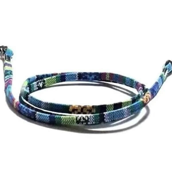 Light Blue Multi-color Eyeglass Woven Rope Lanyard , Eyeglass Holder, Eye Glass Keeper, Sunglasses Rope Lanyard , Multi-color Cord