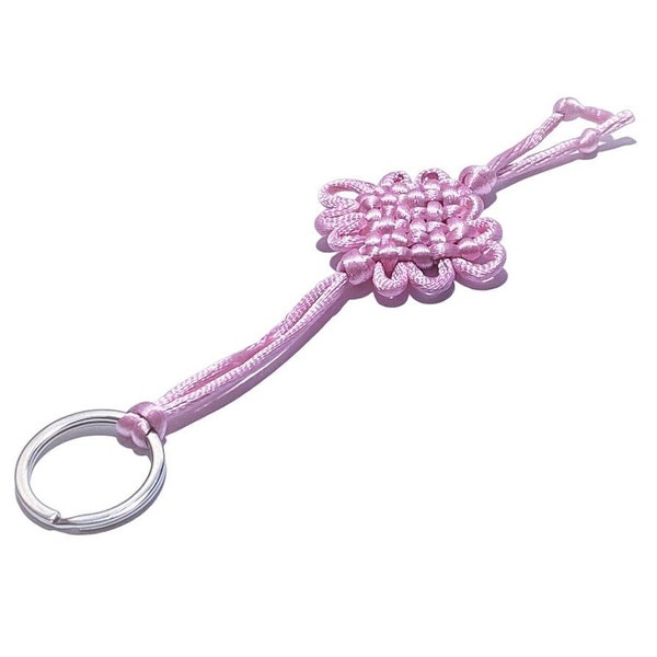 Pink Silk Chinese Knot Keychain