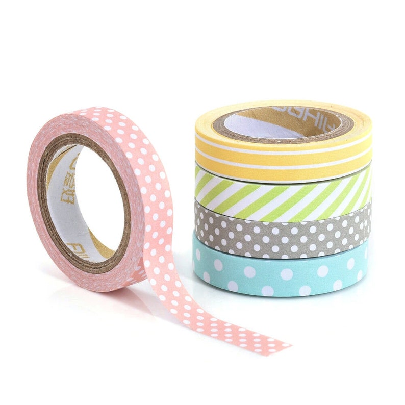 5 Roll Set Papercraft Supplies Decorative Washi Tape 8mm x 5 meters Scrapbooking Embellishment