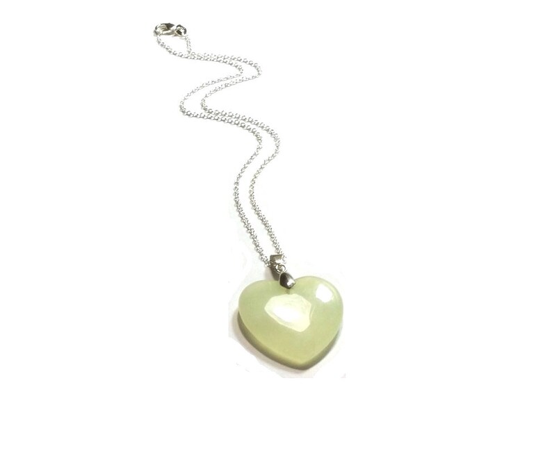 New Jade Heart Pendant Necklace