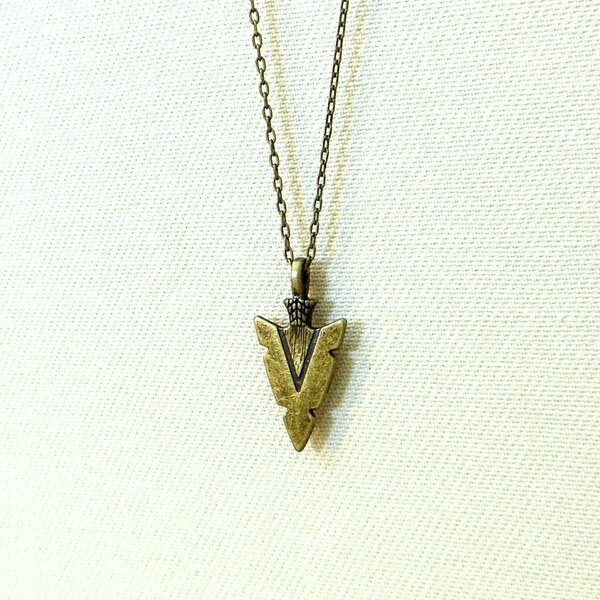 Bronze arrowhead necklace native inspired jewelry