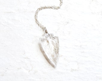 Crystal quartz arrowhead necklace bohemian jewelry mens necklace crystal arrowhead necklace gifts for boyfriend stone arrowhead